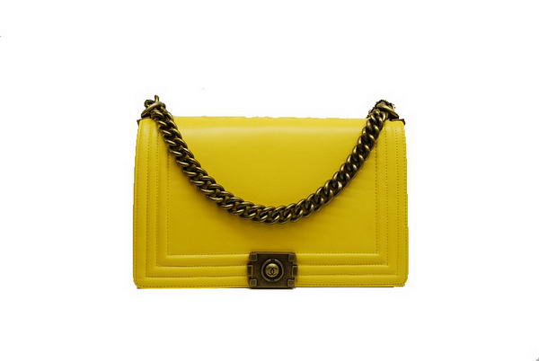 7A Fashion Chanel A30159 Lemon Leather Le Boy Flap Shoulder Bag Bronze Online